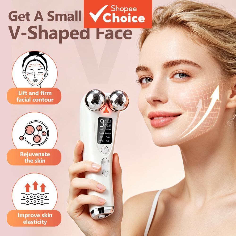 Dispositivo De Introdução De Beleza Base Ems Micro Rolo De Corrente Massageador Facial E Pescoço