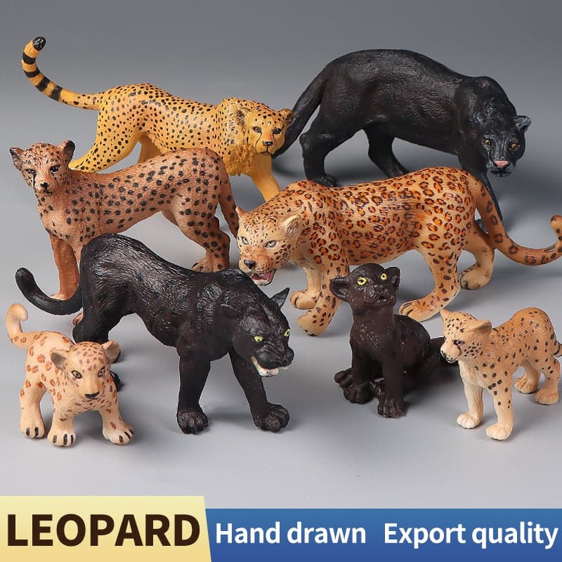 Modelo Simulado de Animal Selvagem/Modelo Móvel de Pantera Negra Conjunto de Decoração 3D Brinquedo Educativo para Crian