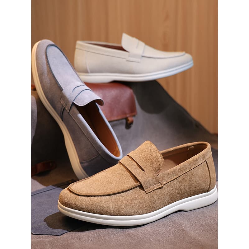 Moda na moda Retro sapatos de couro masculino All-Match Casual deslizamento em mocassins versão coreana sola macia sapat