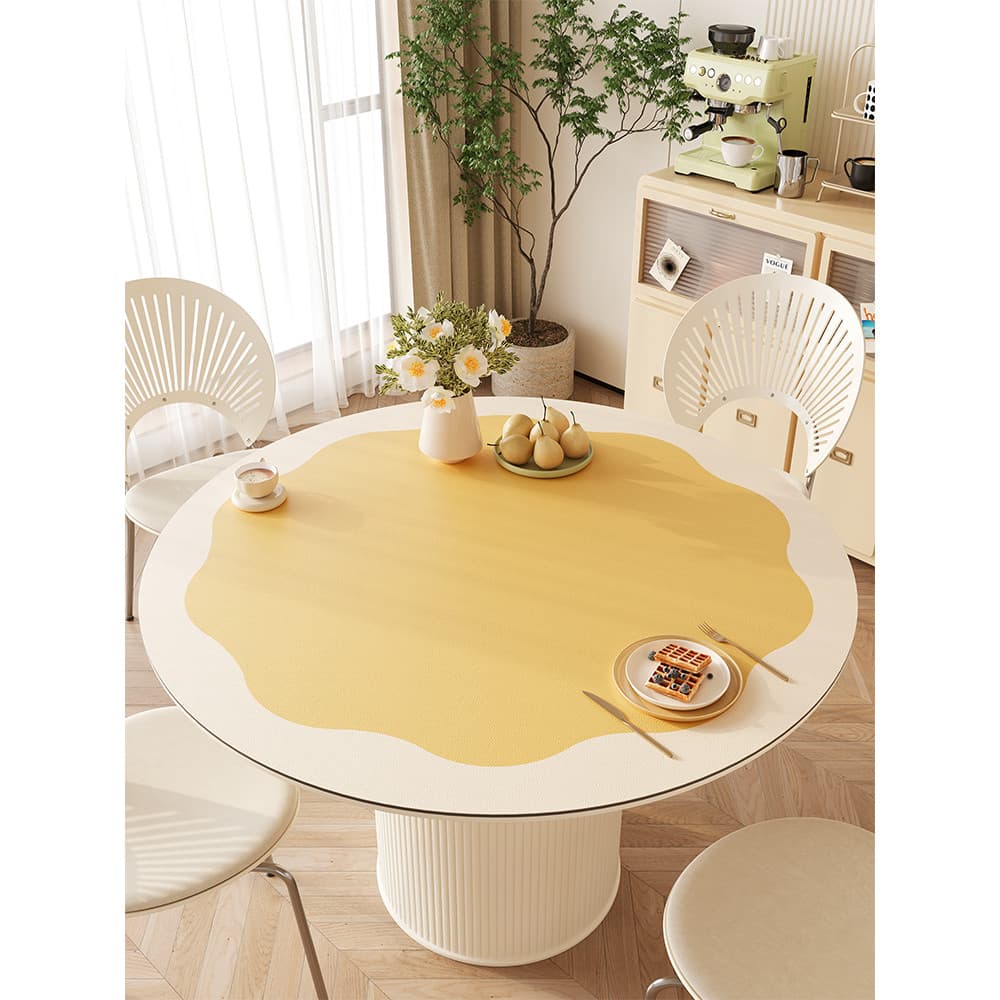 Tapete de mesa redondo leve e luxuoso, à prova d'água, à prova de óleo, descartável, redondo, Anti-escaldante, isolament