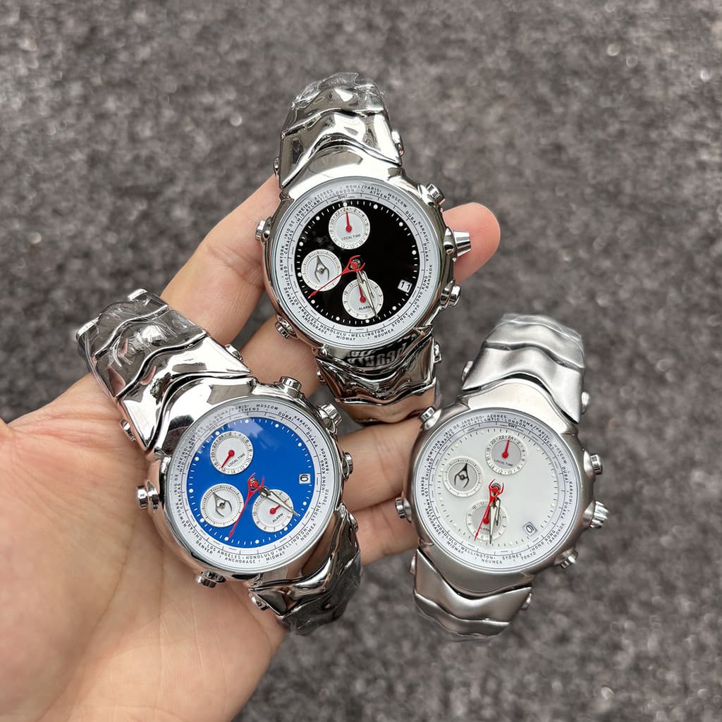 45mm Design de três olhos y2k Retro relógio masculino na moda de venda quente High-End ins relógio de quartzo relógio de