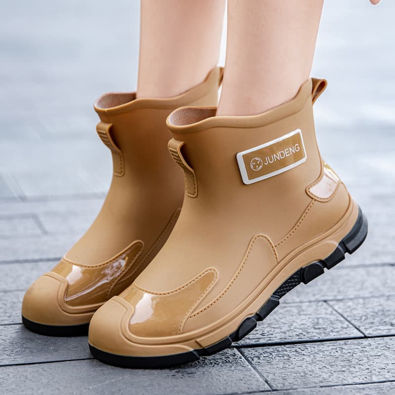 Moda tubo curto botas de chuva tubo médio sapatos de água resistente ao desgaste botas de chuva cozinha adulto sapatos d