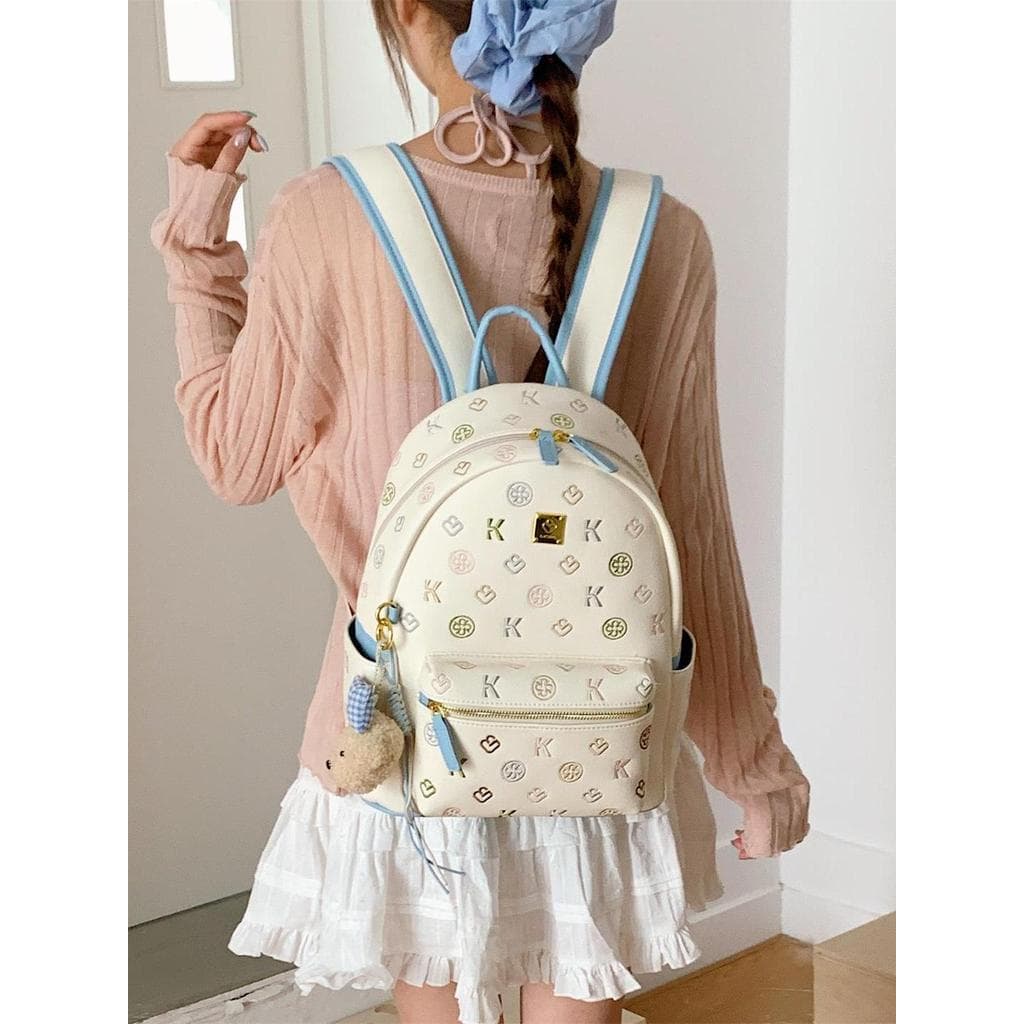 Muzi Street Bordado Carta Mochila Feminina 2026 Novo Estilo Mochila Escolar de Grande Capacidade Feminina High-End