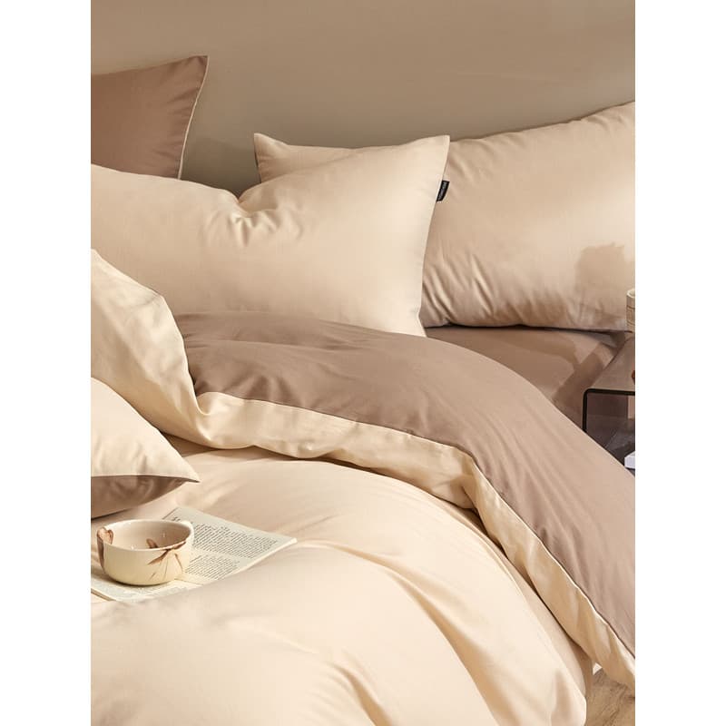 Premium leve estilo de luxo 100S grosso escovado algodão puro conjunto de quatro peças classe A algodão lençol colcha ca