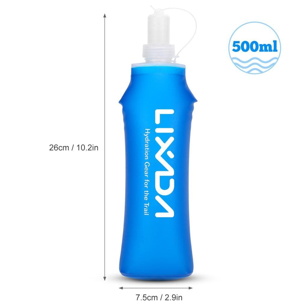 500ml garrafa potável de água ao ar livre frasco dobrável macio sem bpa para corrida e caminhada ciclo 1 peça/2 peças