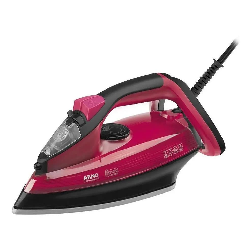 Ferro A Vapor Arno Ultragliss Durilium Rosa 220v Fua2