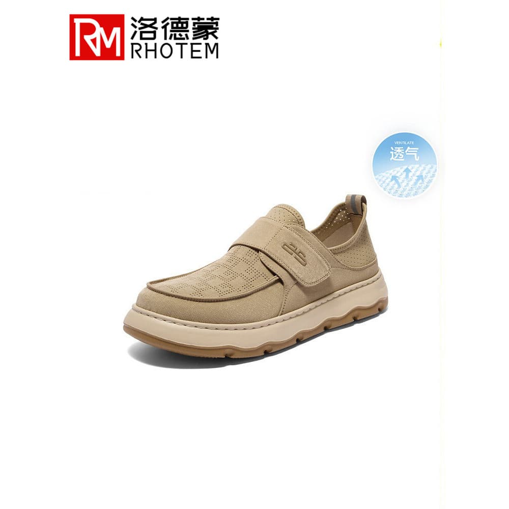 Sapatos masculinos de um Pedal de marca de alta qualidade, sapatos de pano respirável, Velcro 2025, malha de verão, sapa