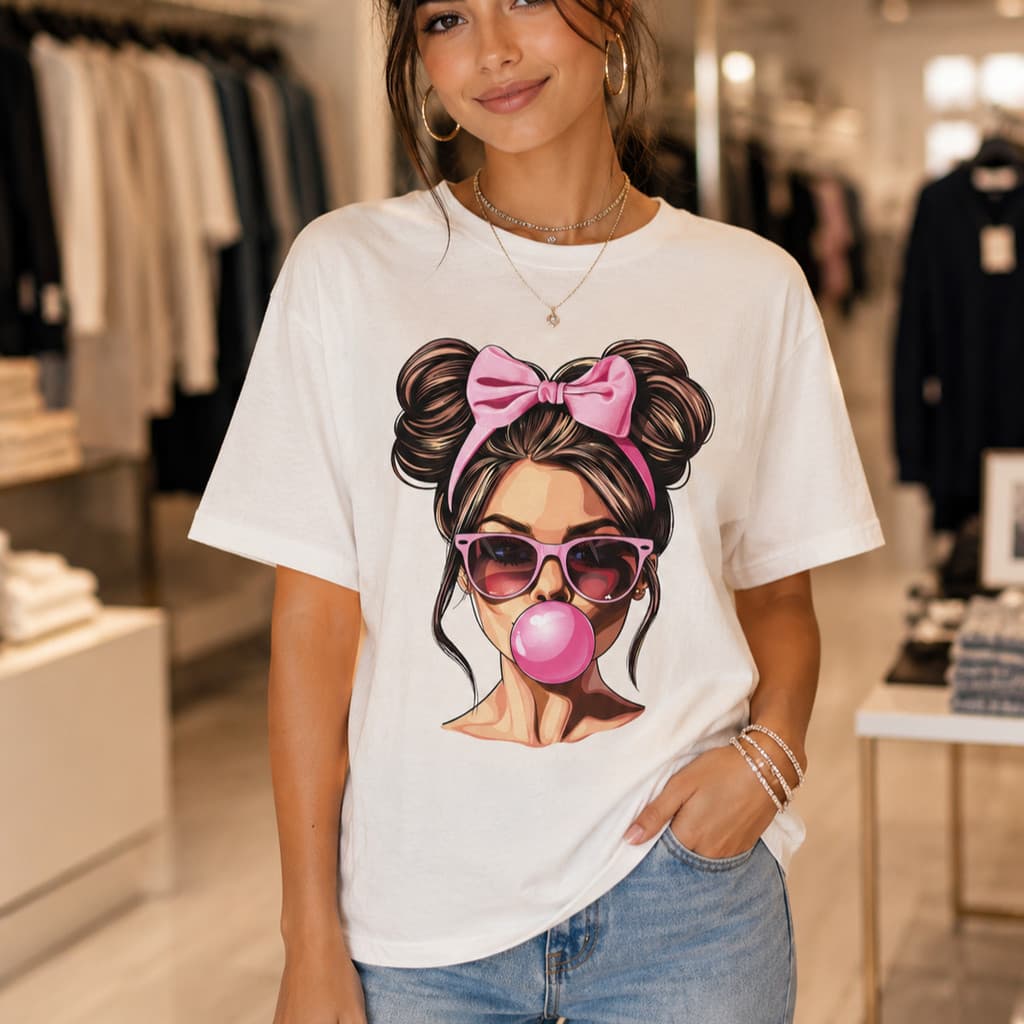 Camiseta Feminina Estampada Bubble Girl Fashion -Philklen