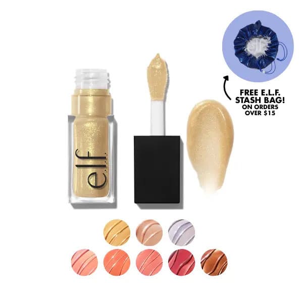 e.l.f. Radiant Lip Oil, óleo labial hidratante e brilhante com efeito de glitter, 7,6ml