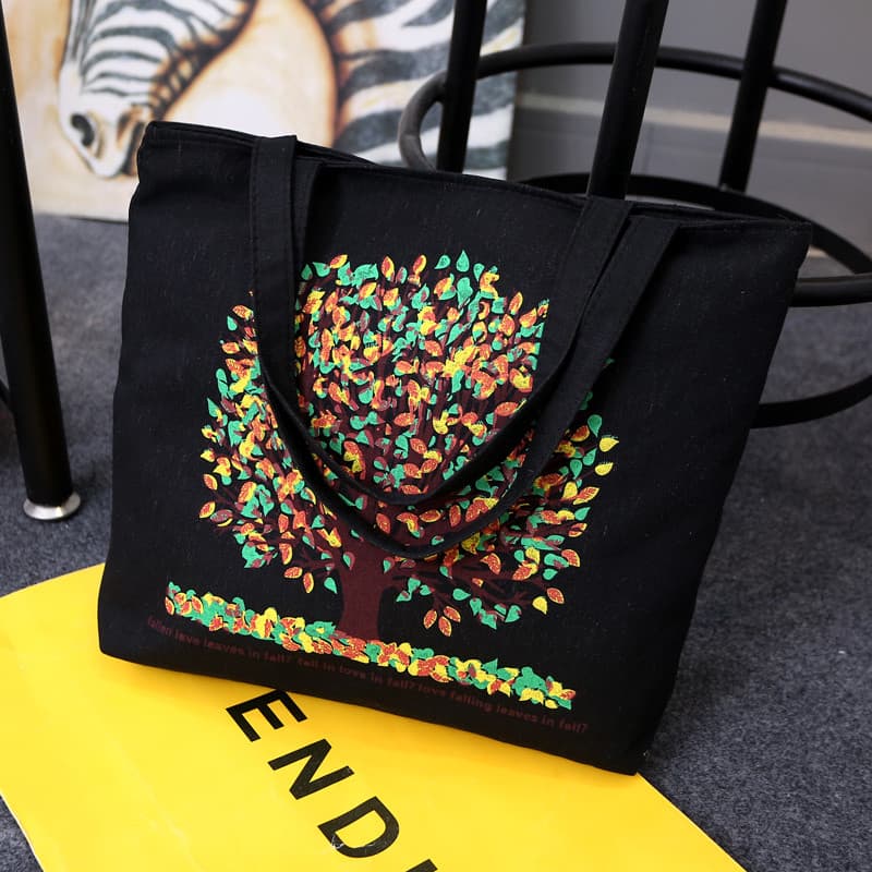 Bolsa literária feminina estudante mochila pequena estilo fresco bolsa de lona versão coreana bolsa de ombro Casual gran