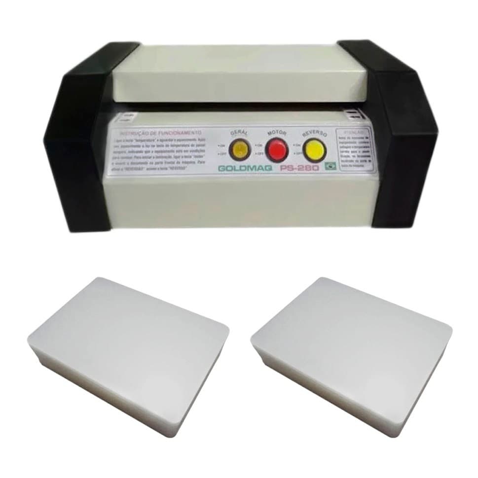 Plastificadora Ps-280 + 200 Polaseal Rg E Crachá Ou Cpf