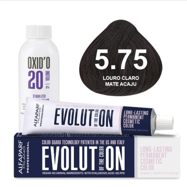Kit Coloração + Ox 20 Vol Alfaparf Evolution Cor: 5.75