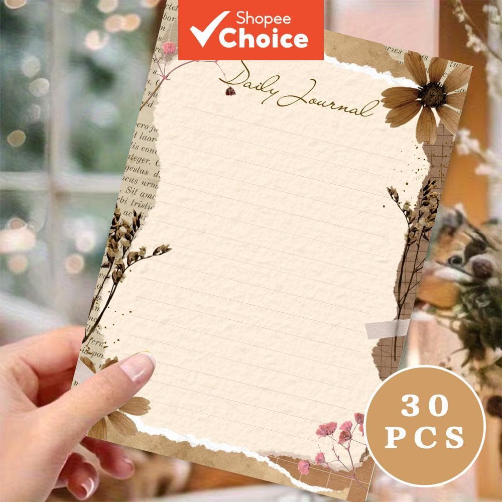 Papel De Papelaria Vintage Marrom Quebra-Cabeça B5 Carta Almofada Rasgável 30 Folhas