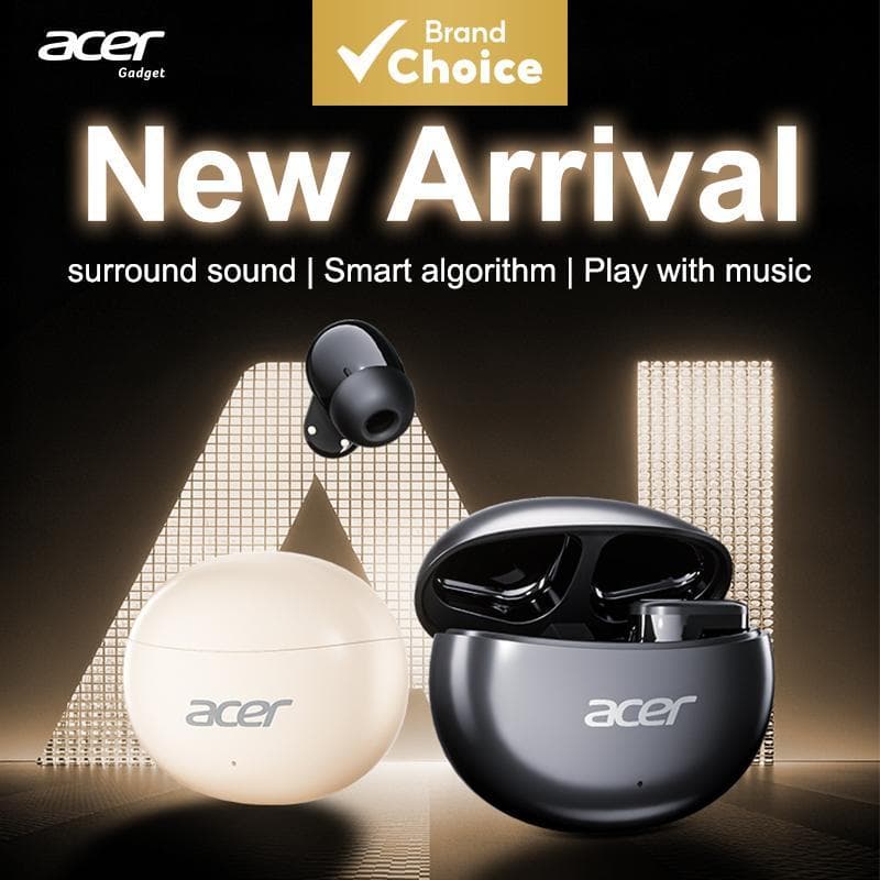 Acer OHR627 Fones De Ouvido TWS Sem Fio Bluetooth Com Microfone Som Estéreo USB-C Carregamento Para Música Uso Diário Vi