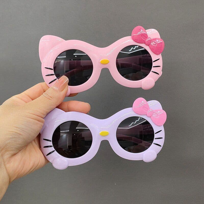 Crianças óculos de sol protetor solar meninas bonito forma de gato óculos decorativos meninas bebê óculos de sol Anti-ul