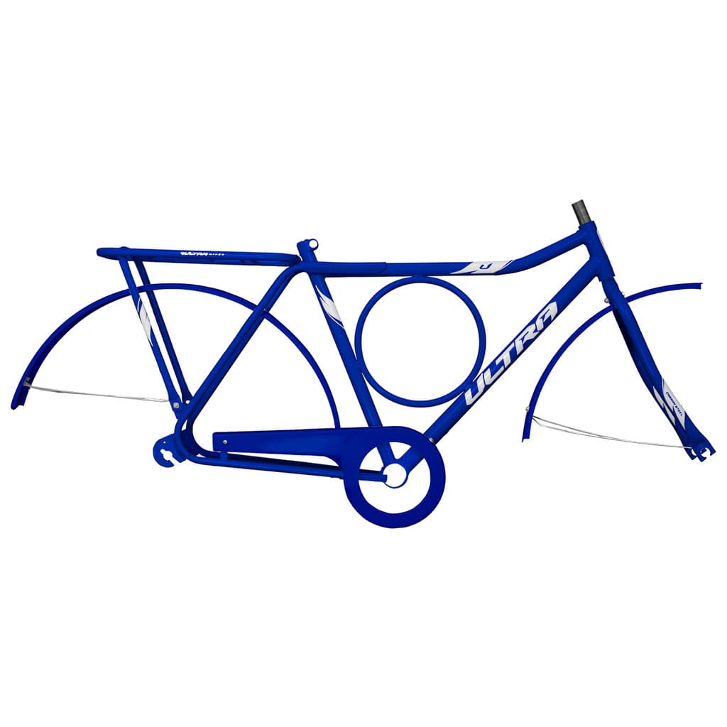 Kit Quadro e Garfo Bicicleta Aro 26 Barra Circular Reforçada 18 POL Adaptável Elétrica Motorizada