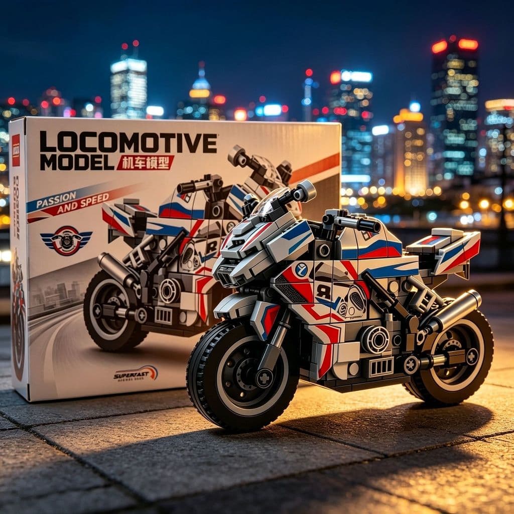 Compatível com blocos Lego, conjunto mecânico de motocicleta BMW, brinquedo educativo de montagem, presente de aniversár