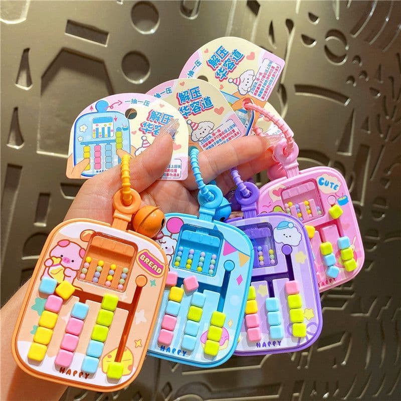 Brinquedo educativo antiestresse em forma de porquinho de desenho animado, com contas coloridas, mochila colorida, quebr