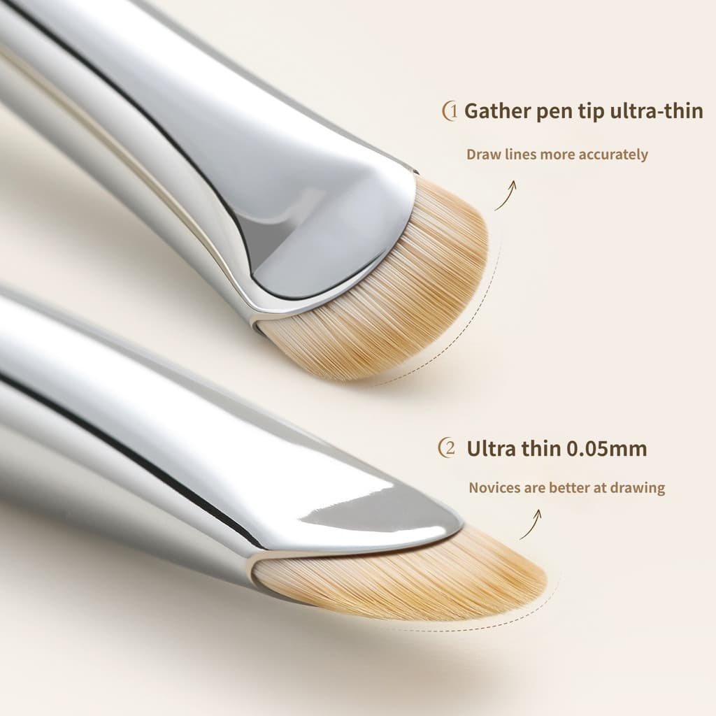 Pincel De Delineador Ultrafino Em Forma De Crescente , Lâmina Para Detalhes Dos Olhos Maquiagem Multifuncional