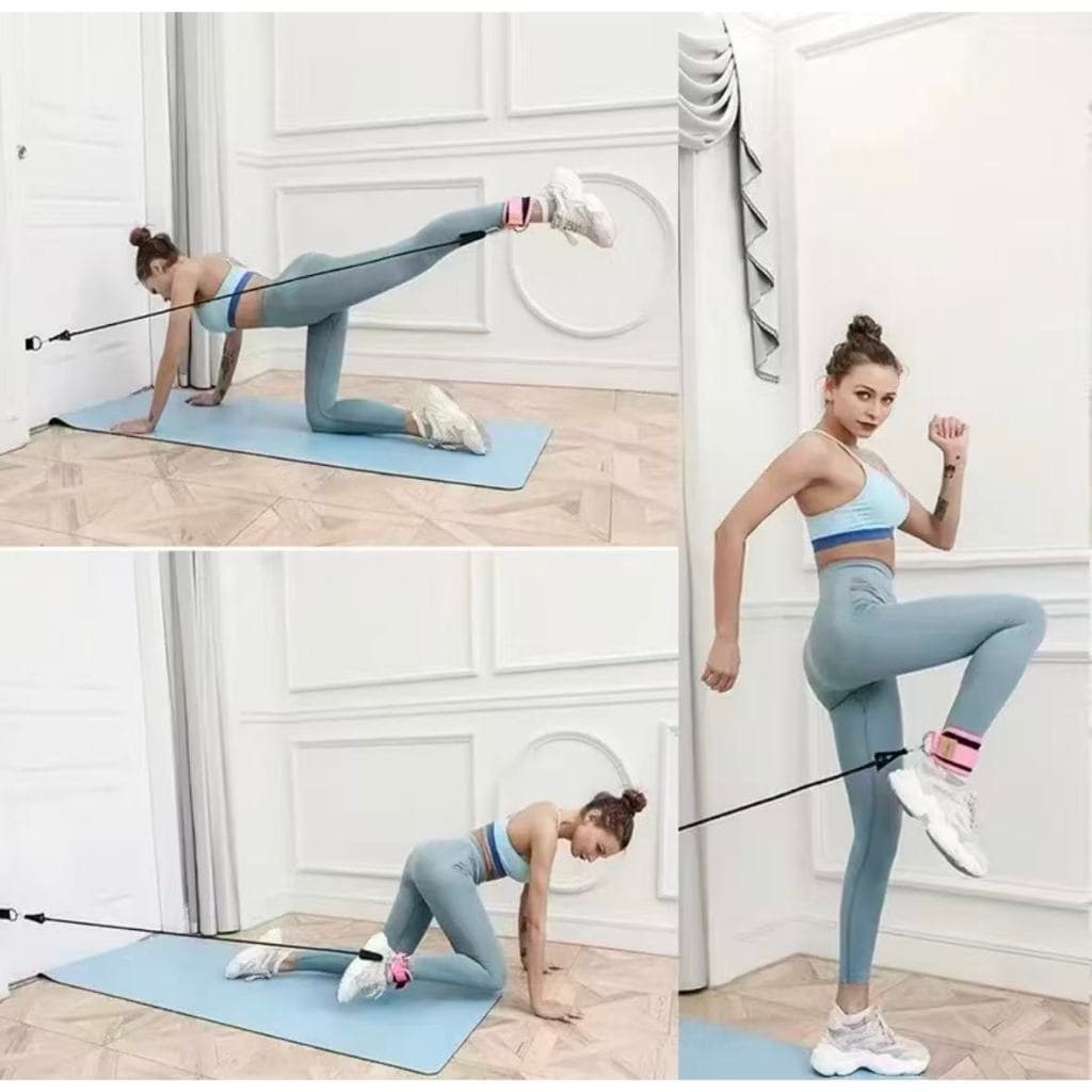 Kit com 3 Faixas Elásticas para Tornozelo – Treino de Pernas e Glúteos