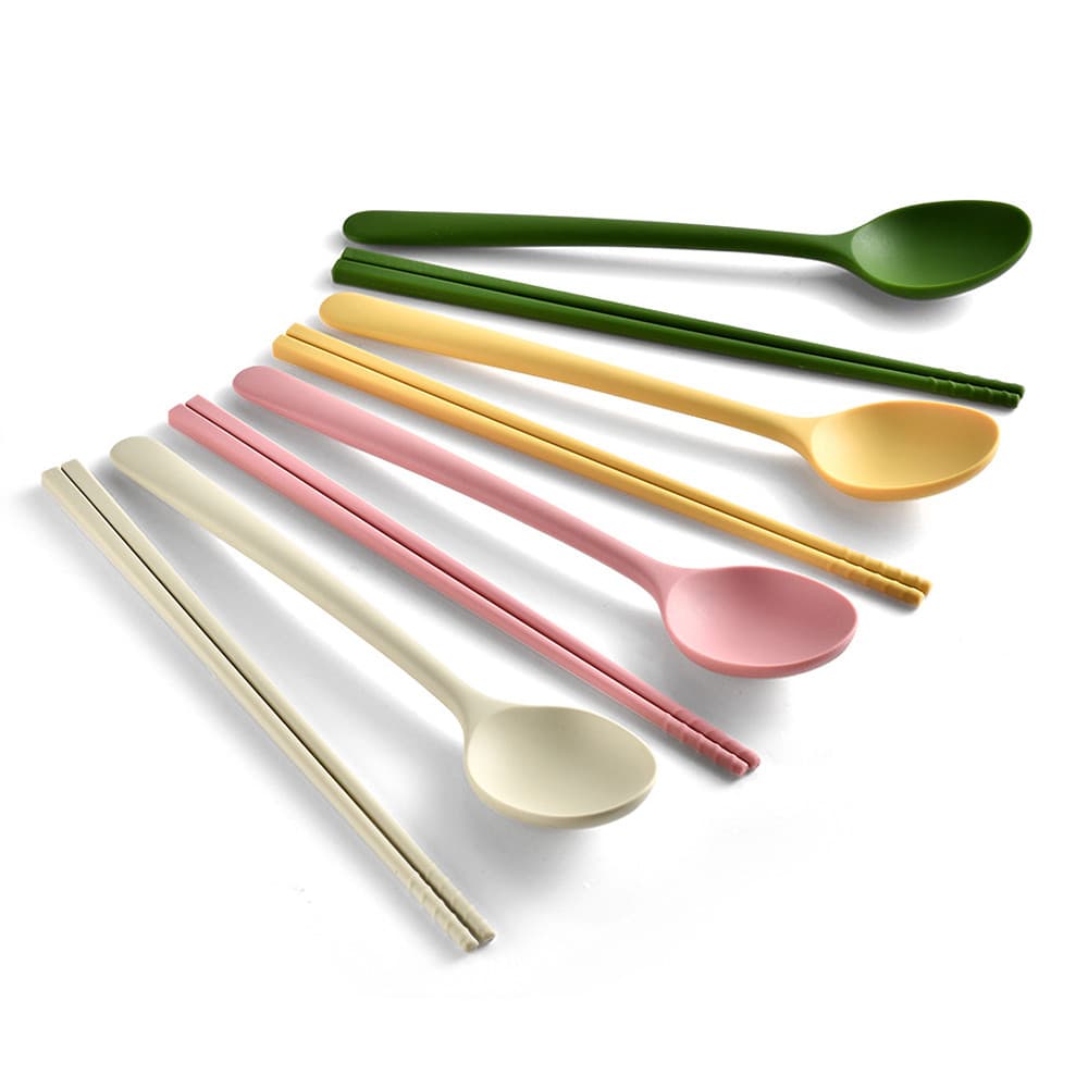 Conjunto de pauzinhos de colher com tudo incluído integrado doméstico Pauzinhos de colher de Silicone resistentes a alta