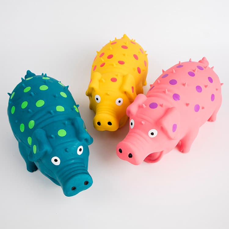 Suprimentos para animais de estimação cão látex manchas soando brinquedos porcos macio não machucam os dentes ventilação