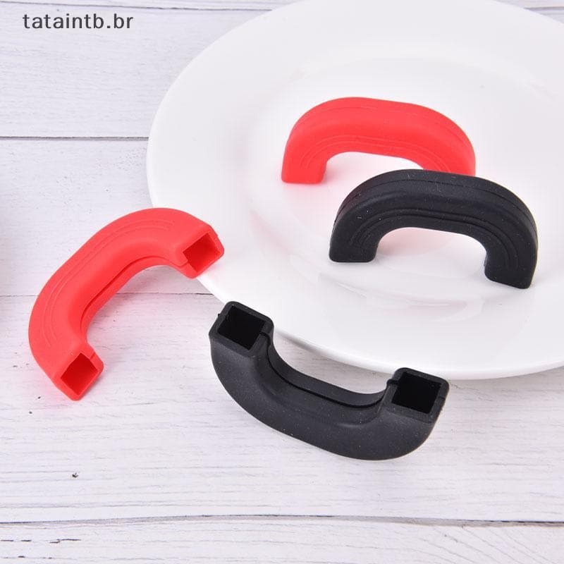 [TaTa] Protetores De Alça De Panela Anti-Queimadura De Silicone Mangas De Clipe Antiderrapantes Resistentes Ao Calor BR