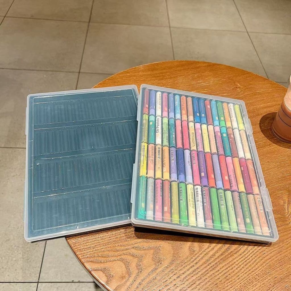 Caixa de armazenamento Extra grande de óleo Pastel, caixa de armazenamento de lápis macio, Sub-embalagem adequada para ú