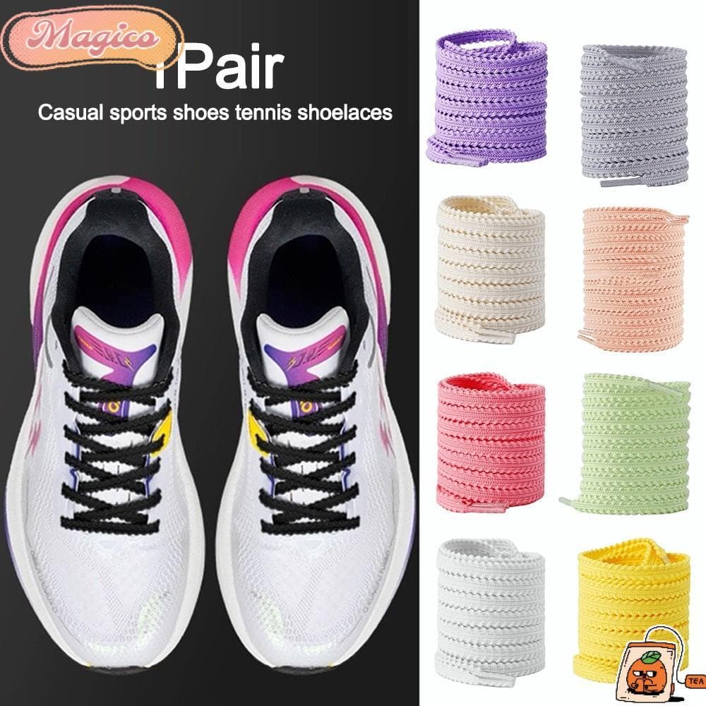 MAGICO 1 Par De Cadarços Esportivos De 120 Cm , Elásticos Coloridos Para Tênis Planos De Poliéster De Substituição