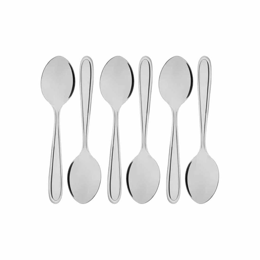 Conjunto 6 Colheres de Café Chá Sobremesa Gastro Aço Inox A11x2cm Cozinha Mesa Posta