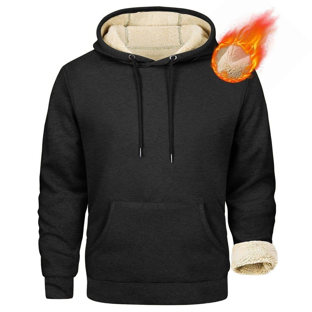 2025 Cross-Border outono inverno novo estilo cor sólida forro de lã engrossado quente Casual masculino cor sólida moleto
