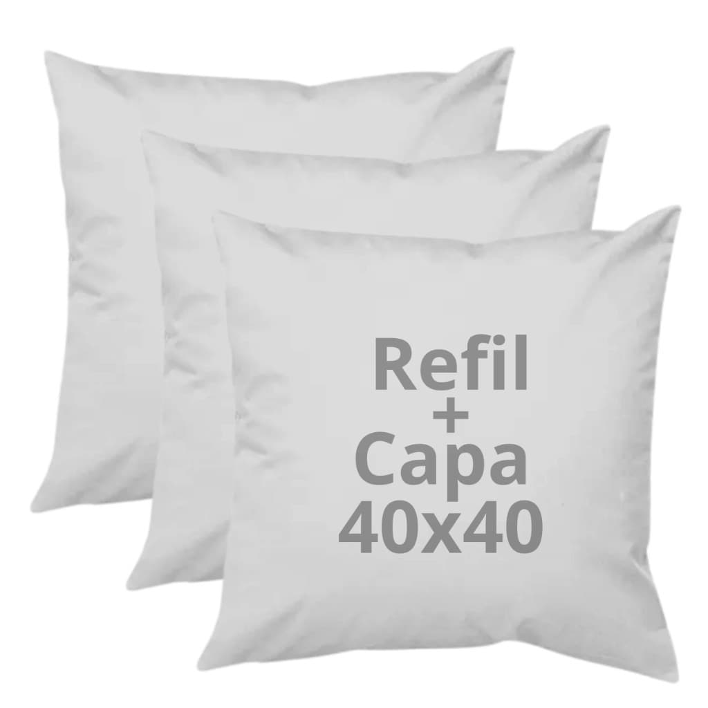 Kit 3 Almofadas Brancas 40x40 com Refil + Capa — Conforto e Estilo para Sua Decoração