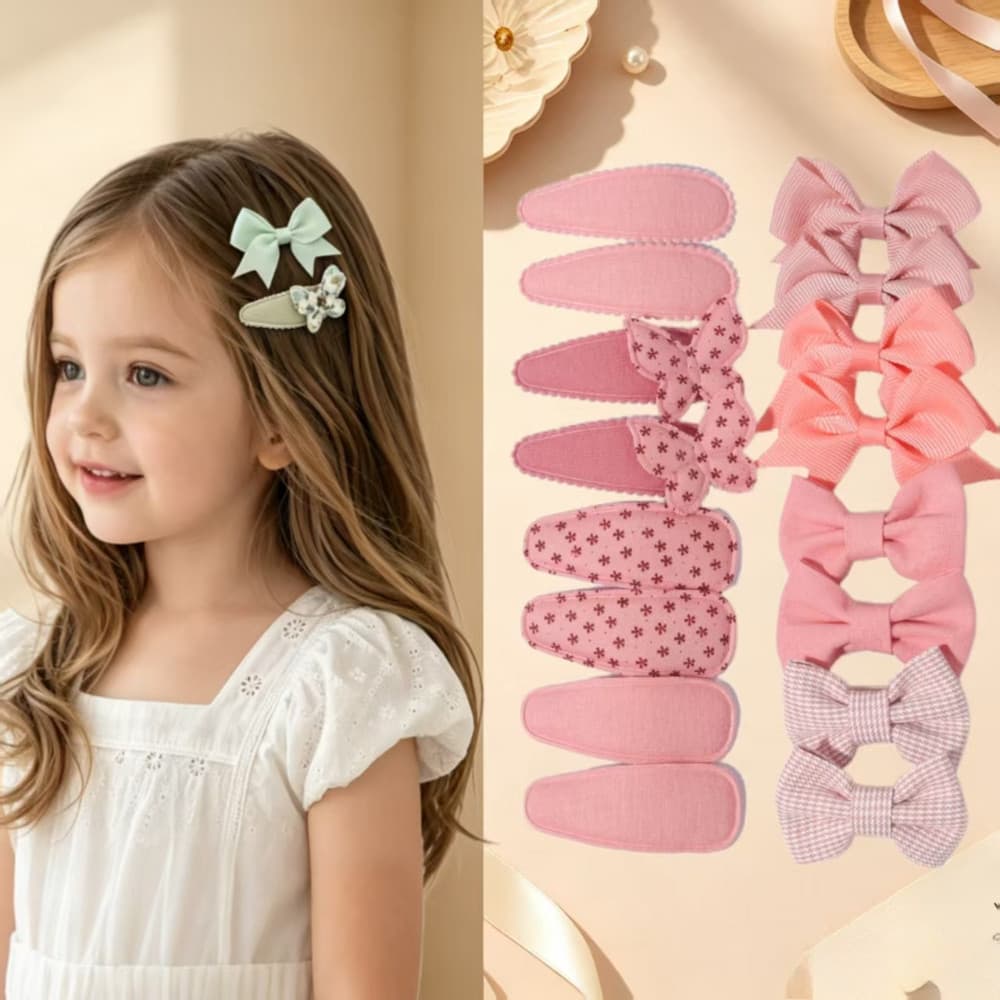 1 Conjunto De Acessórios De Cabelo Infantis Com Laço Fofo , Grampos Versáteis Para Meninas A Escola , De Volta Às Aulas