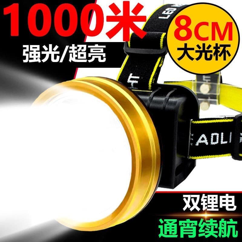 Farol LED Luz Forte Longo Alcance Recarregável À Prova D 'Água Super Brilhante Montado Na Cabeça Luz De Pesca Noturna Lâ