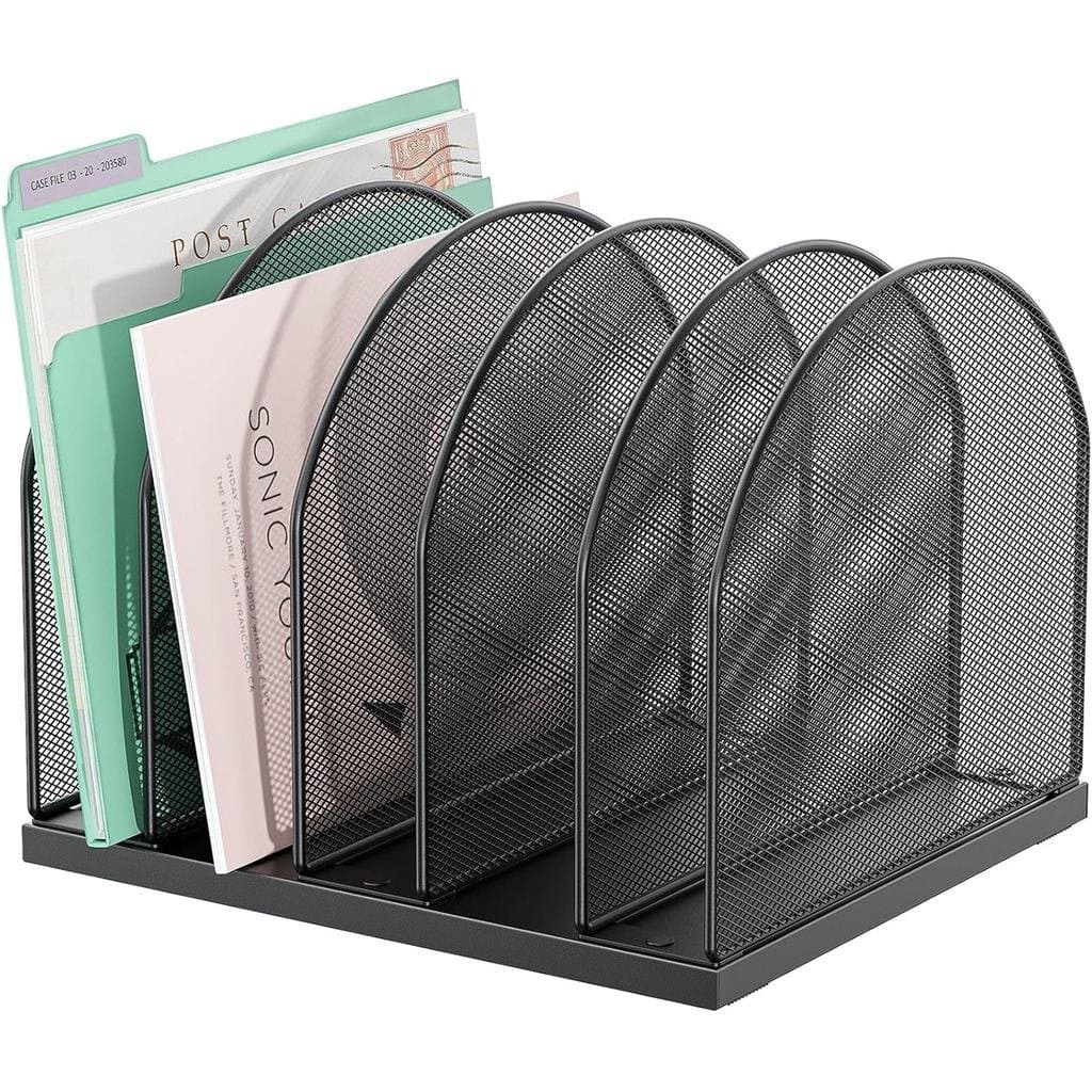 Organizador de Arquivos de Mesa Gianotter, Organizador de Mesa com 5 Compartimentos, Organizador de Papel para Mesa, Org