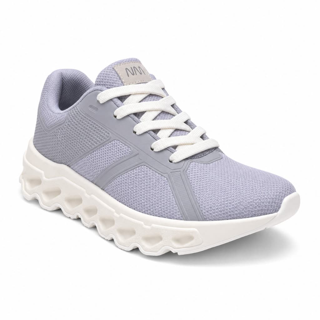 Tênis Academia Caminhada Unissex Leve Macio Palmilha Confortável Knit Respirável Solado Ondulado Casual