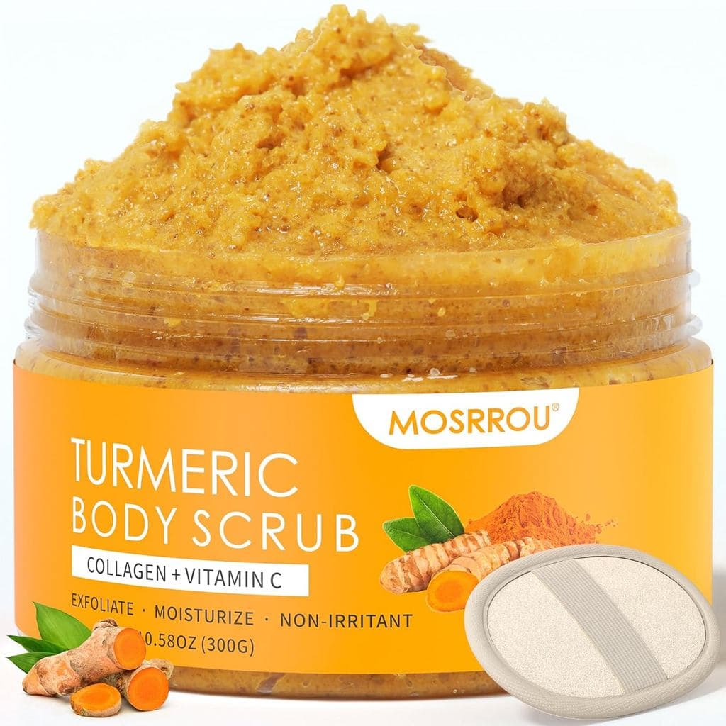 Esfoliante Corporal de Cúrcuma com Vitamina C, Esfoliante Corporal com Colágeno e Óleo de Coco, Esfoliante Corporal para
