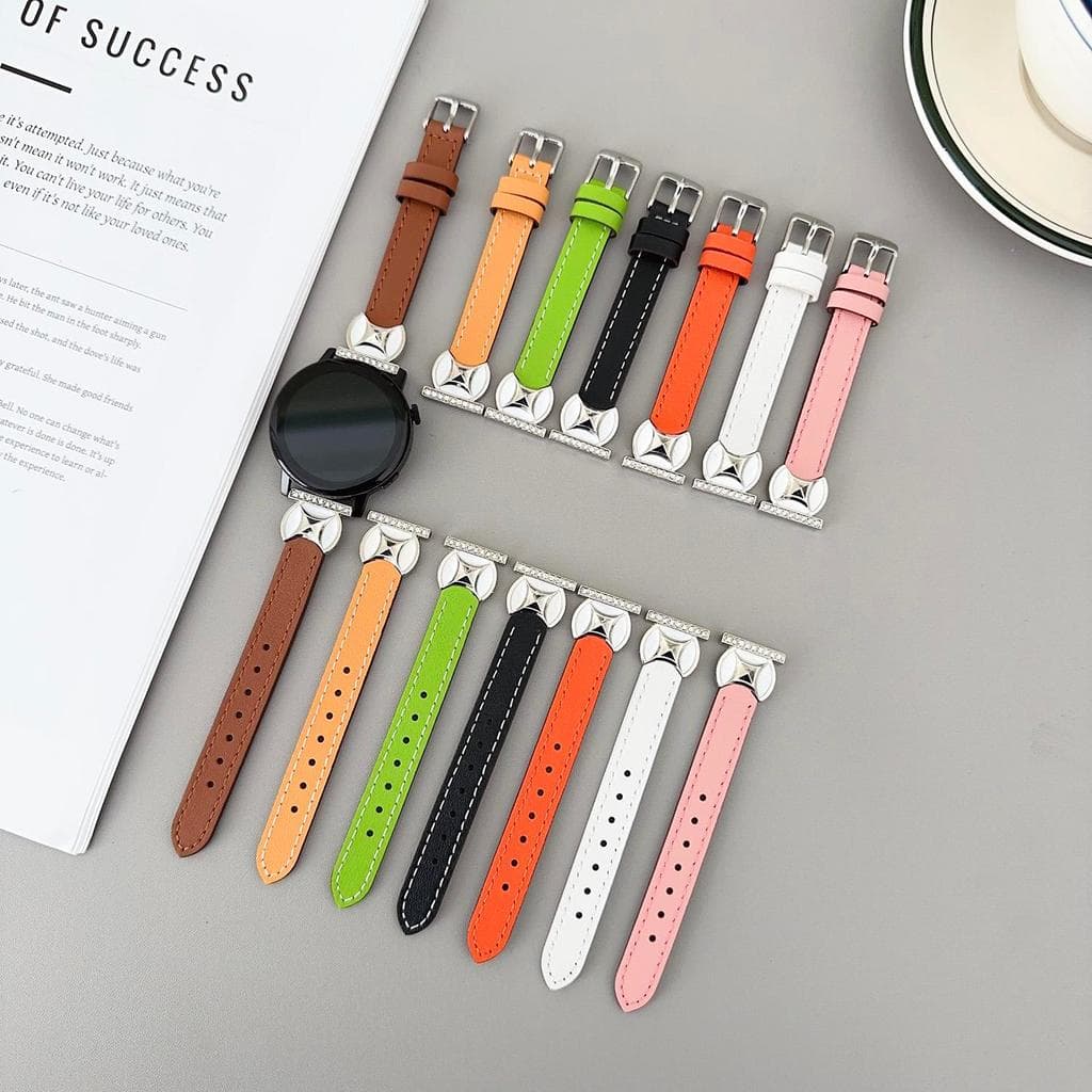 20mm Fino Bling Strass Couro Pulseira De Relógio Senhoras Luxo Para 20mm Lug Smartwatch