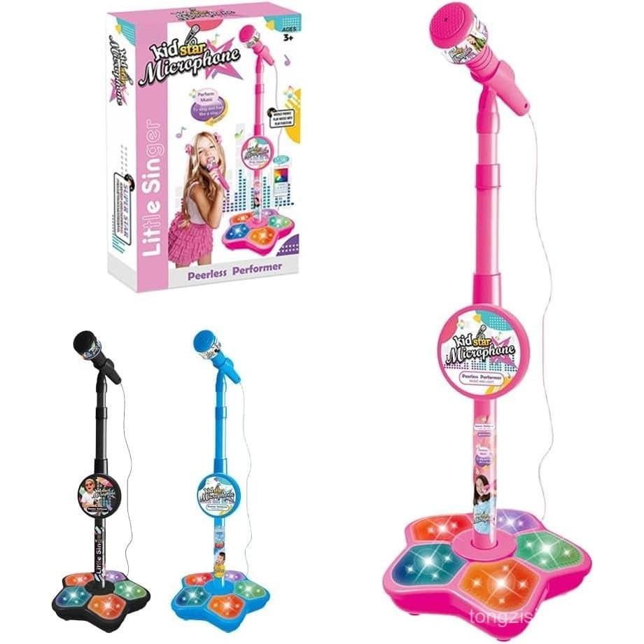 Novo Microfone Infantil 2026 com Suporte, Brinquedo de Microfone Tudo em Um para Festas de Aniversário e Cantar, Máquina