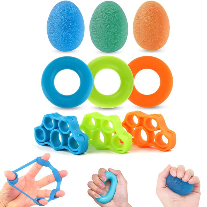 Conjunto De 3 Peças Para Treinador De Dedo , Fortalecedor De Aperto De Mão , Exercitador De Dedos De Silicone , Kit De B