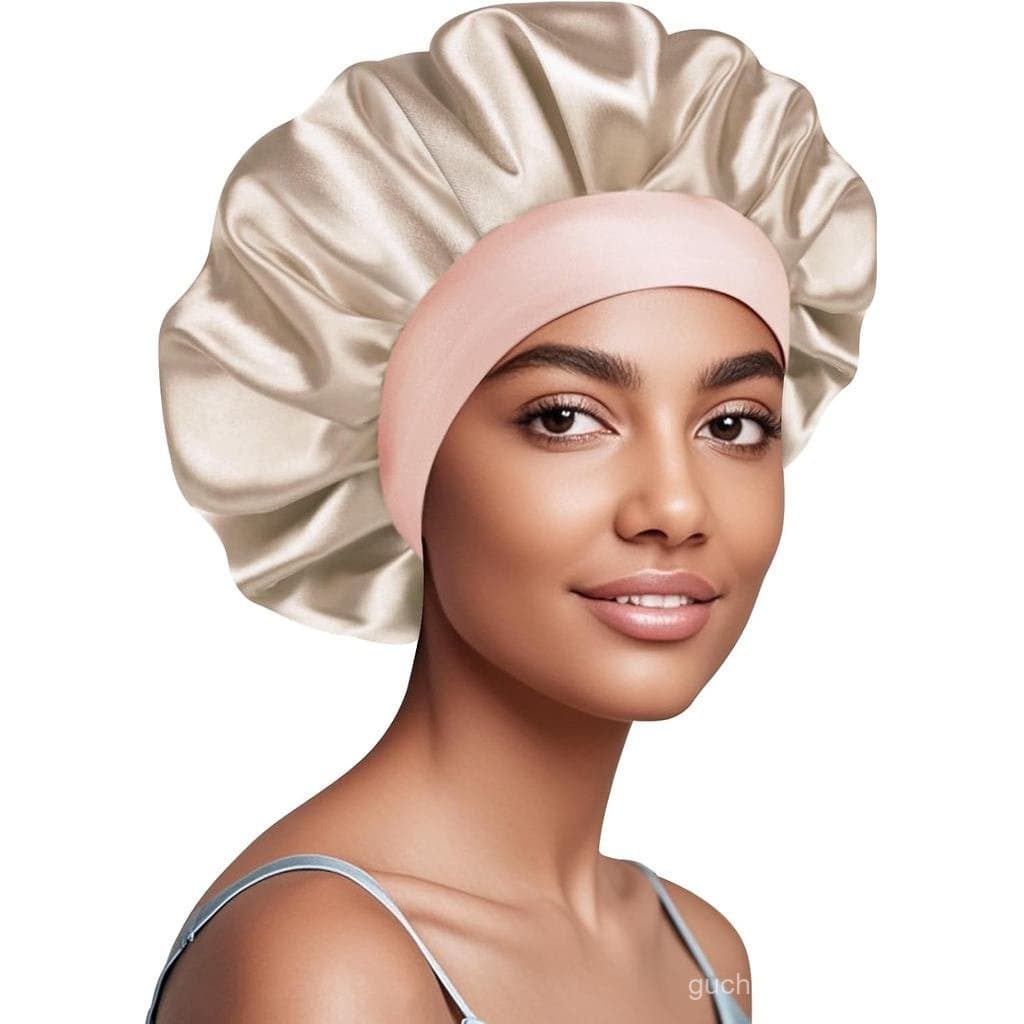 Touca de Cetim para Dormir, Touca de Cabelo Forrada de Cetim Macio para Mulheres, Touca de Dormir de Dupla Camada