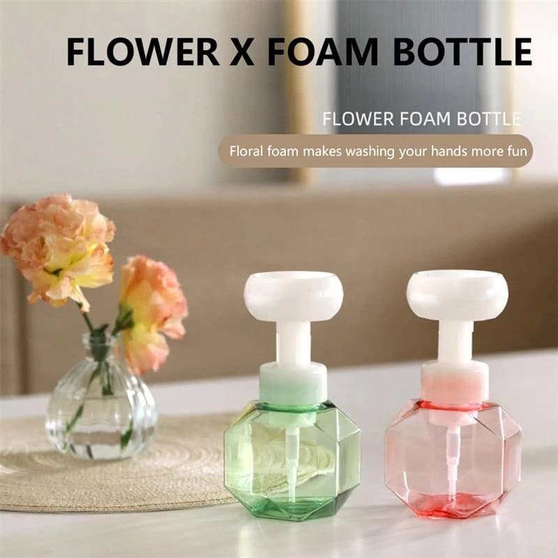 Garrafas Recarregáveis Em Forma De Flor De Alta Qualidade , Bomba De Espuma Transparente , Garrafa Vazia , Loção De Enga