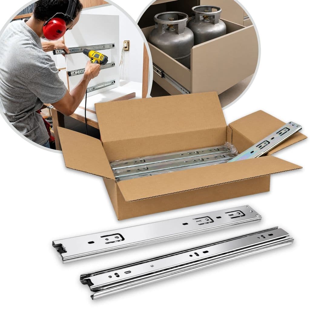 10 Corrediça Telescópica H45 Larga 5 Pares Gaveta Trilho 20cm até 70cm Reforçado Móveis Armário 45kg