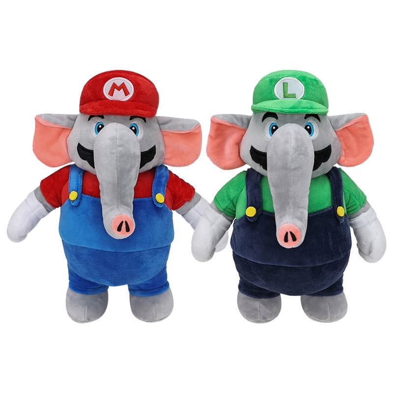 27cm Jogo Japão De Alta Qualidade Super Mario Bros . Luigi Cosplay Brinquedos De Pelúcia De Elefante Boneca Presentes De