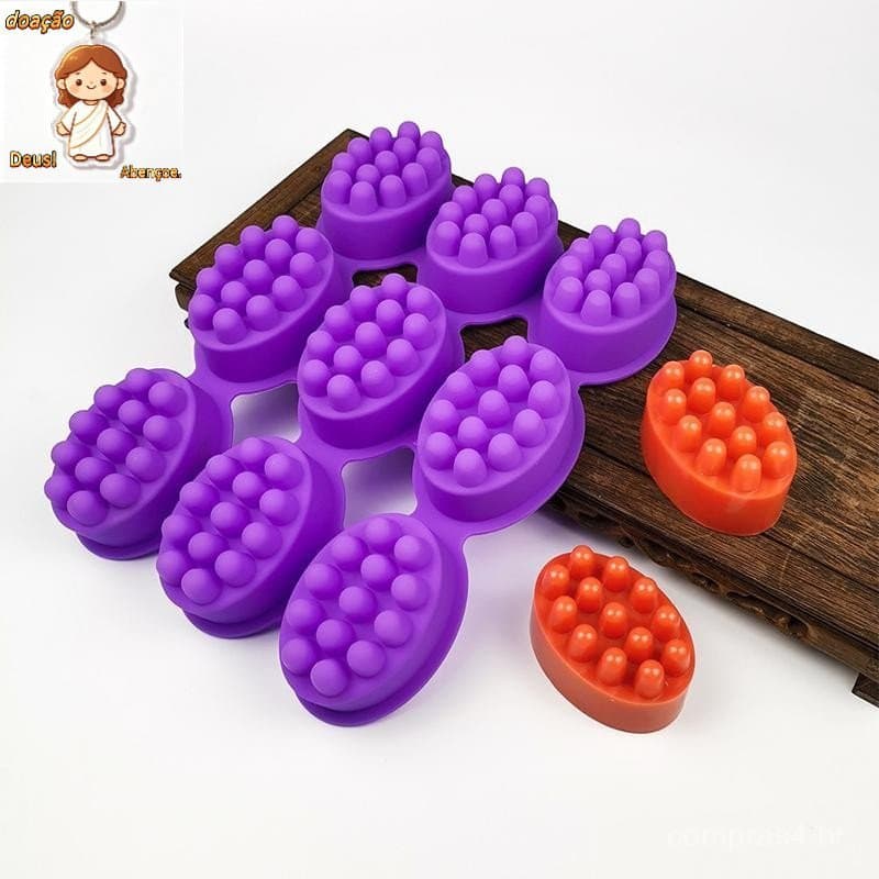 3d Silicone Sabão Molde Massagem Forma Para Fazendo Ferramenta Oval Spa Artesanato Acessórios Novo