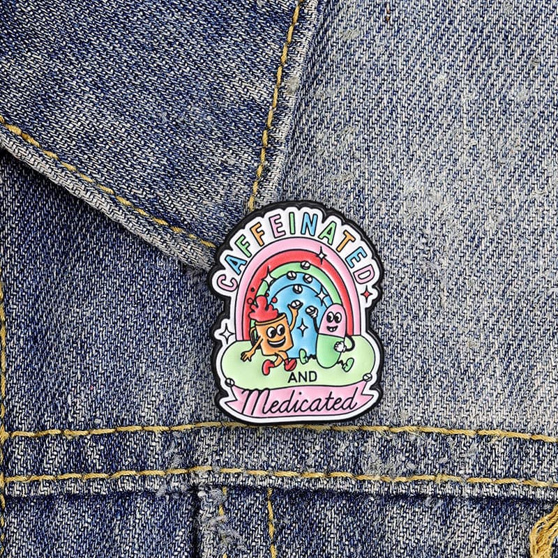 Broche UV De Cor Affeinada E Medicamentosa , Acessórios De Roupas Da Moda , Mochila , Crachá , Joia , Presente