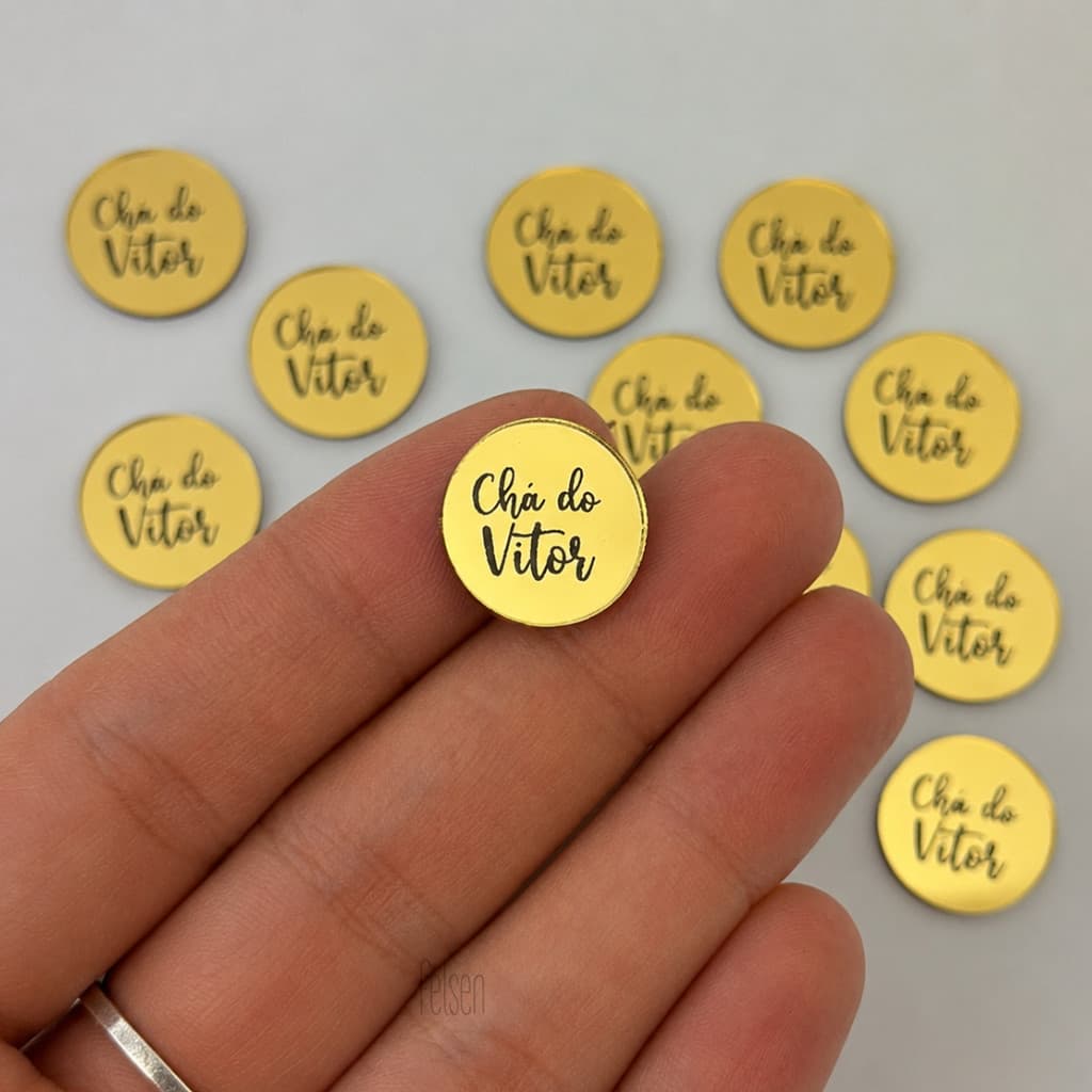 110 Unidades Redondo 1,3cm Personalizado Tags Acrílico Personalizada