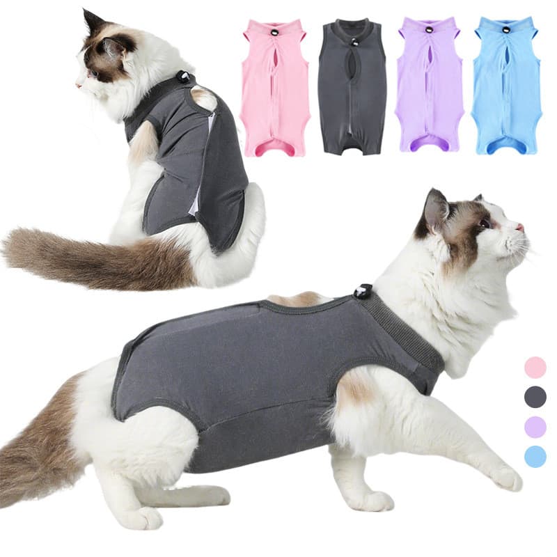 Modal feminino gato respirável roupas de esterilização roupas de desmame gato pós-operatório Anti-lamber quatro estações