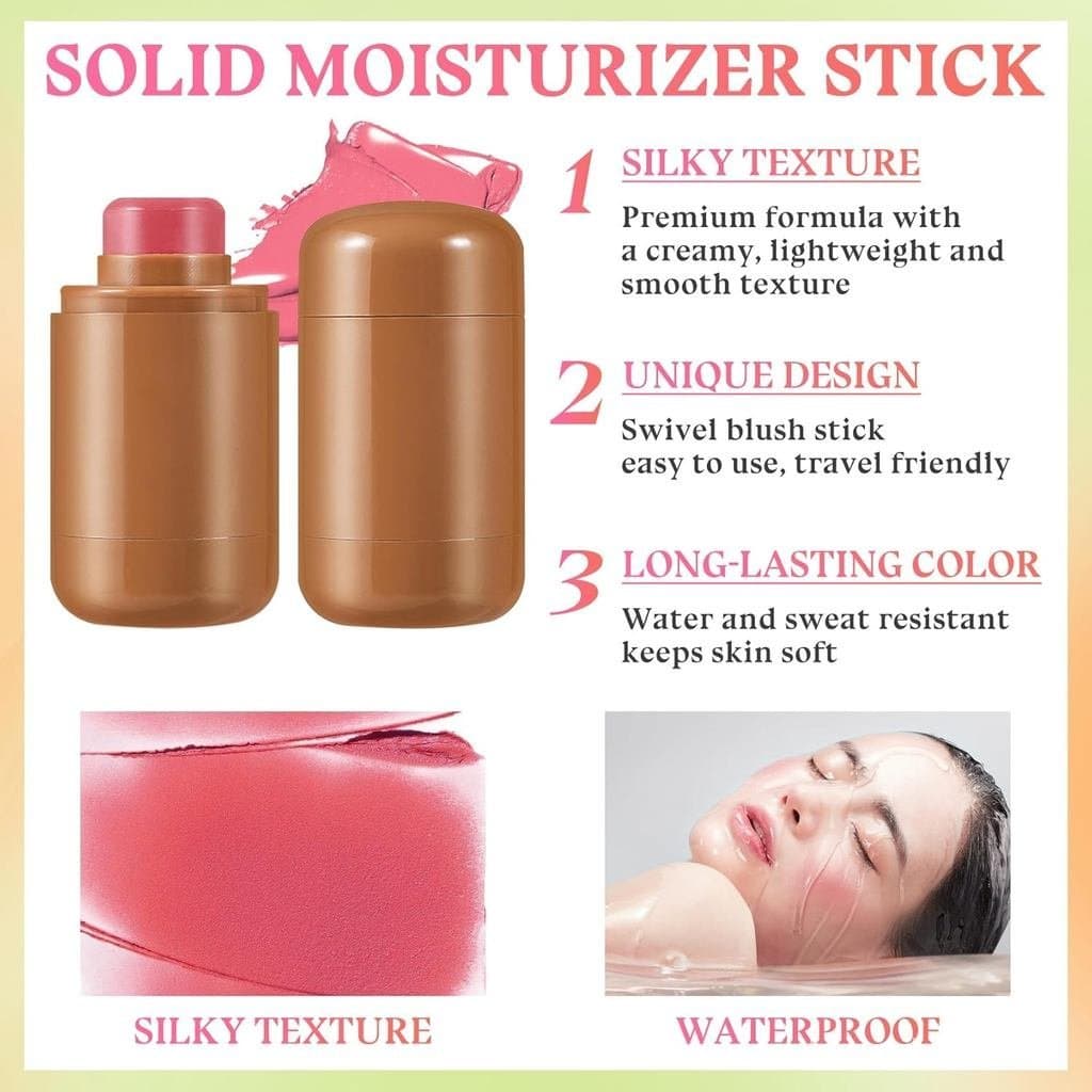 3 Peças de Blush em Bastão para Bochechas, Blush em Creme Sólido Matte Multiuso para Bochechas, Olhos e Lábios, Blush em