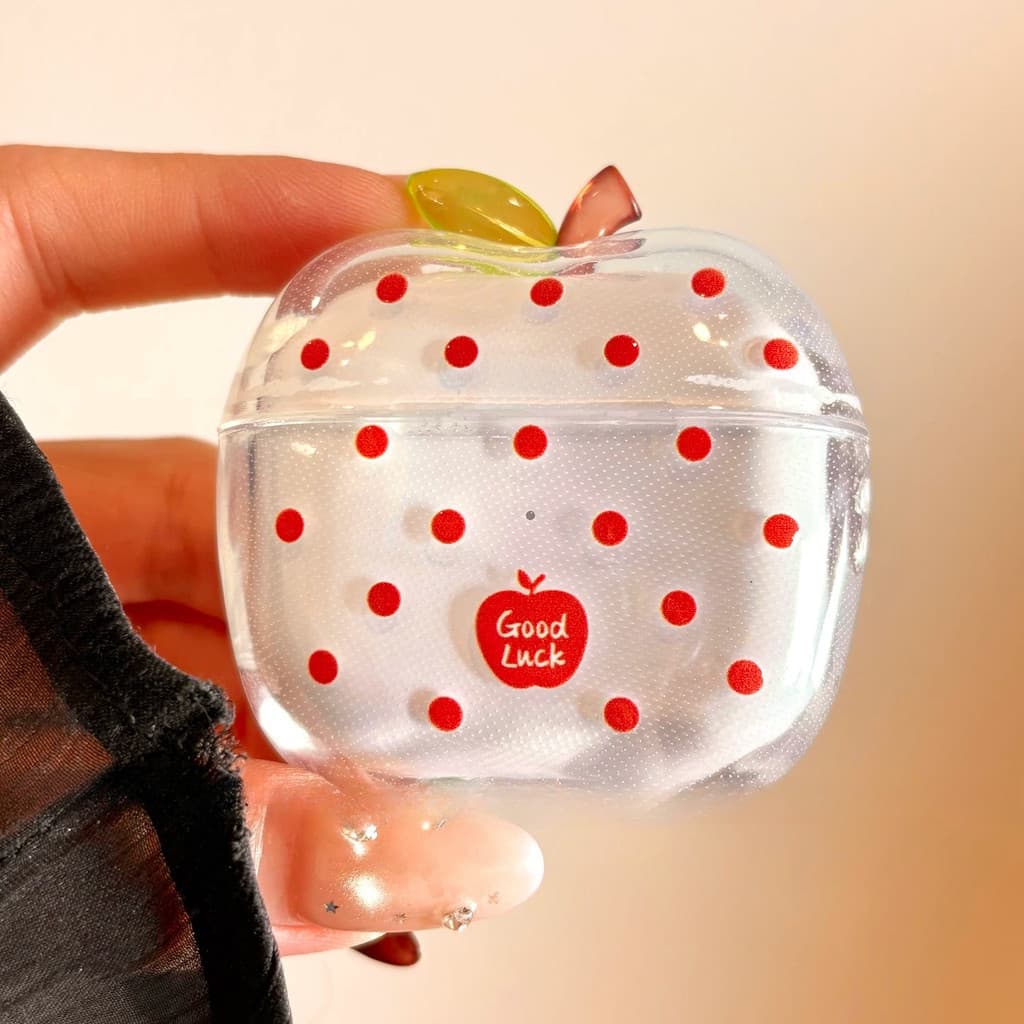 Dopamina Vermelho polka dot Cristal Adequado Para airpods4 Capa Protetora pro3 Transparente Novo Sem Fio bluetooth pro2